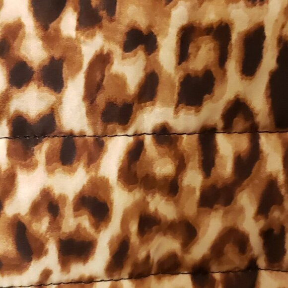Calvin Klein Women's Leopard/Animal Print Puffer Jacket w/Faux Fur Collar, SZ 1X - Picture 5 of 12